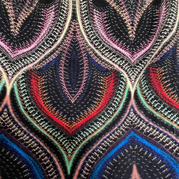 Etcetera corduroy sz 4 skirt. Colorful design black back zip & split - Picture 9 of 9